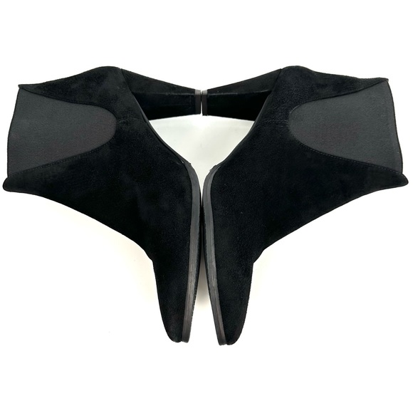 Stuart Weitzman Black Suede Leather Scoop Chelsea Ankle Boots Size 6.5 - Picture 6 of 16